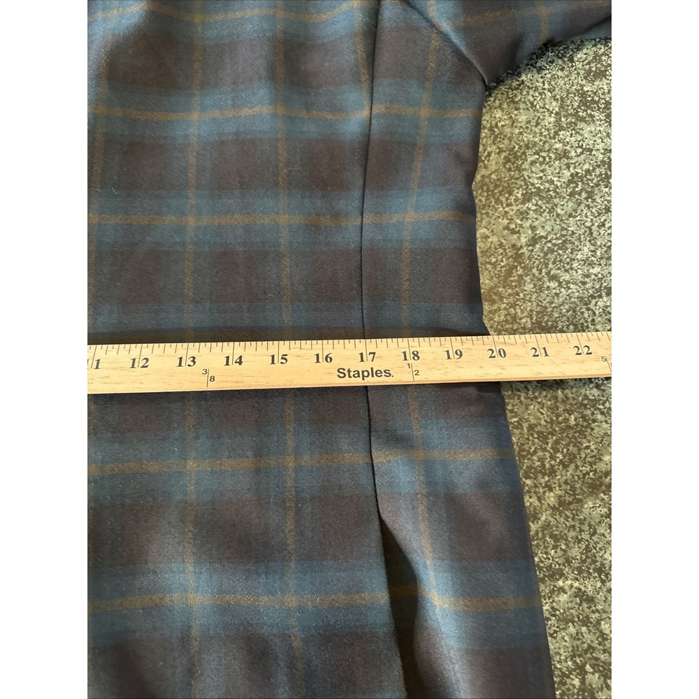 Paul Smith London Men 42/52 Teal Black Windowpane Wool Sport Coat Portugal - Picture 10 of 14